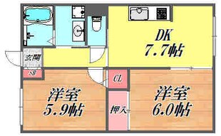 ハイエスト5 B棟の物件間取画像